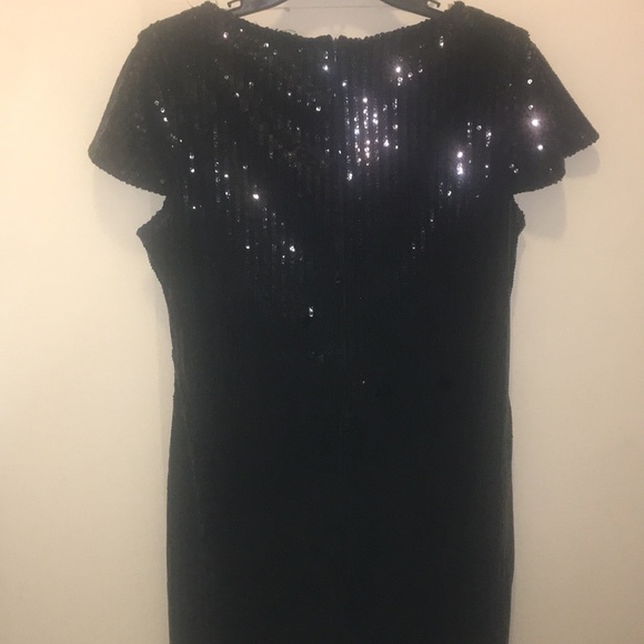 Beautiful Black Sequins Dress Size 12 - Picture 6 of 8